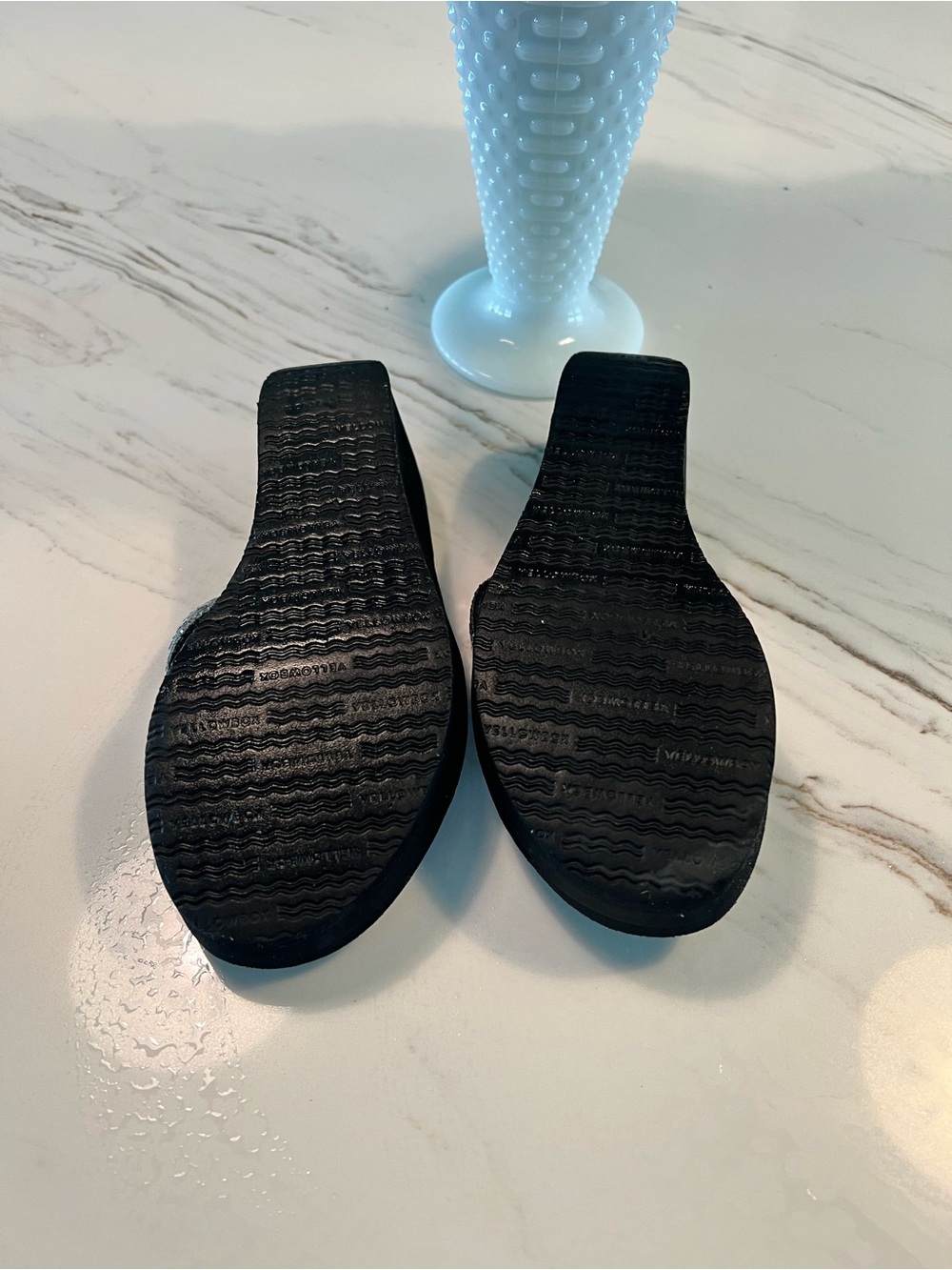 Yellow Box Black Jeweled Wedge Flip Sandals - Picture 3 of 6